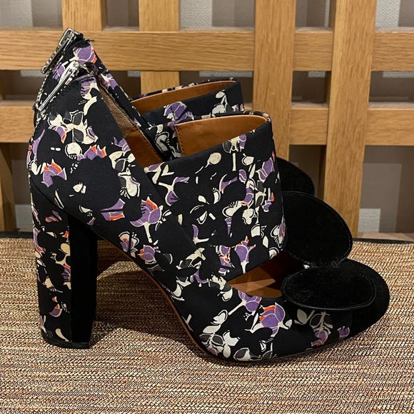 Marc By Marc Jacobs Suede Toe Tip With Printed Fabric Retro Style Shoes Size 8 - Picture 4 of 6